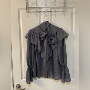 Gray Topshop Button Up Blouse Size 6